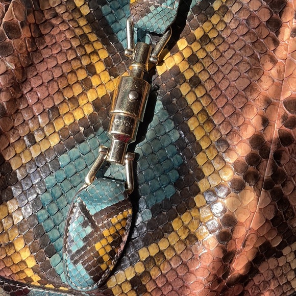 Gucci Tote Jackie Purse Python Leather Hobo Bag - Picture 6 of 6